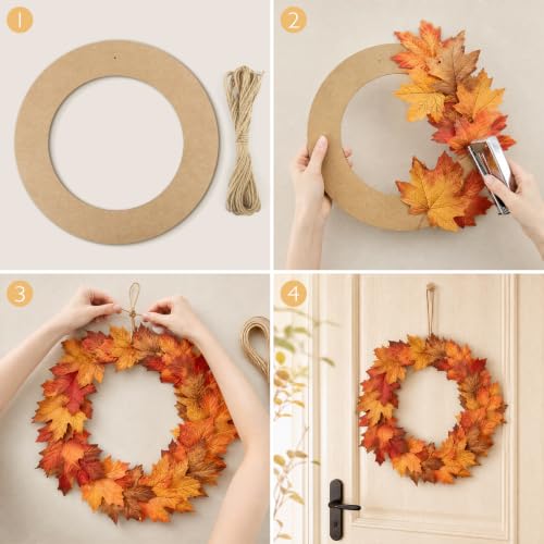 12 Inch Corrugated Cardboard Wreath Rings Set - 50 Pack for DIY Crafts & Holiday Decor - Variation of 12x12