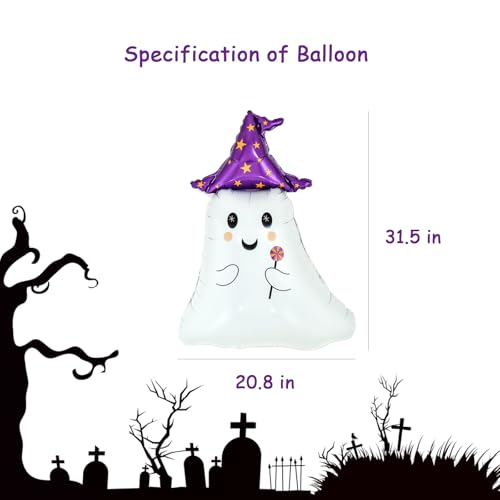 Halloween Ghost Foil Balloons - 5PCS Party Decorations for Ghost Theme