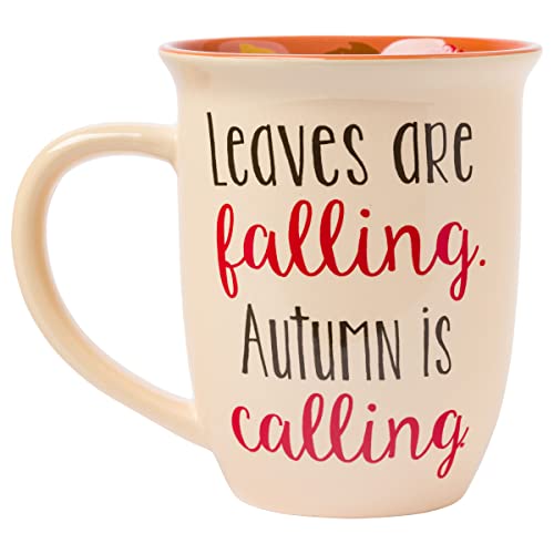 Peanuts Snoopy Fall Leaf Ceramic Mug - 16oz Wide Rim Autumn Coffee Cup - Variation of Peanuts Autumn