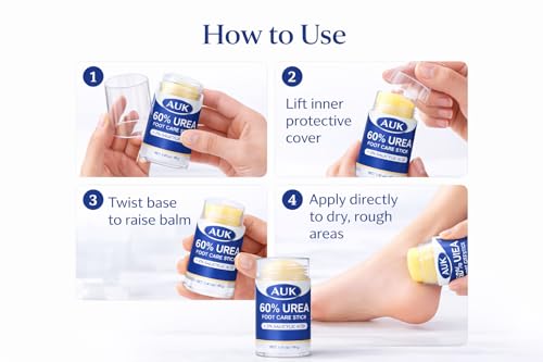 Foot Care Stick with Urea & Salicylic Acid for Dry Cracked Heels, 1.41 oz