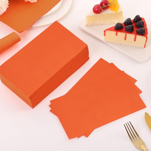 Disposable Orange Paper Napkins 100 Pcs for Parties & Events - Joy Akkess