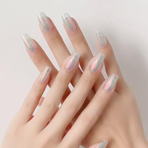 Orange Pearl Chrome Nail Powder - Rainbow Nail Glitter for Gel Nails - M
