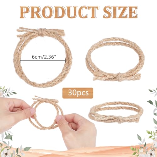 30Pcs Western Themed Jute Rope Decorations for Party & Rustic Wedding