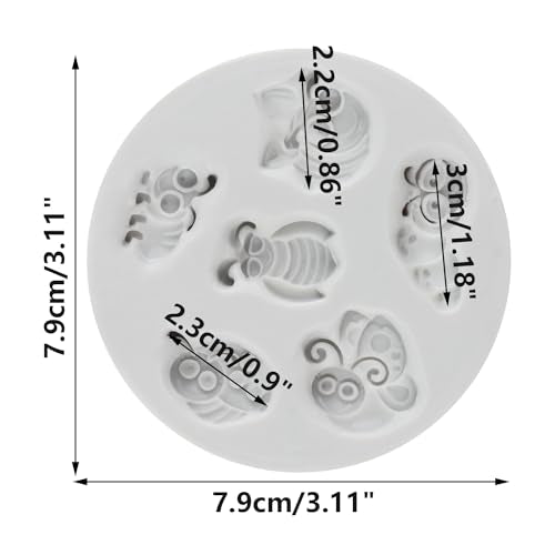 Fairy Garden Silicone Mold - Bee & Butterfly Design, Style G