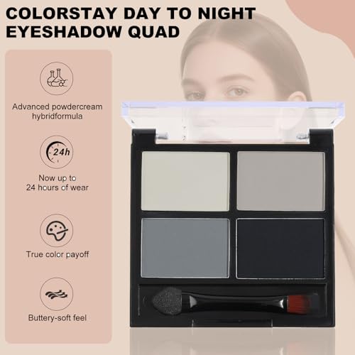 UOCK 01# Gray Eyeshadow Palette - Natural Nude Neutral Long-Lasting Makeup