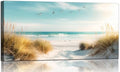 Beach Reeds Canvas Wall Art - Ocean Coastal Landscape for Living Room & Bedroom - 20x40 Inches