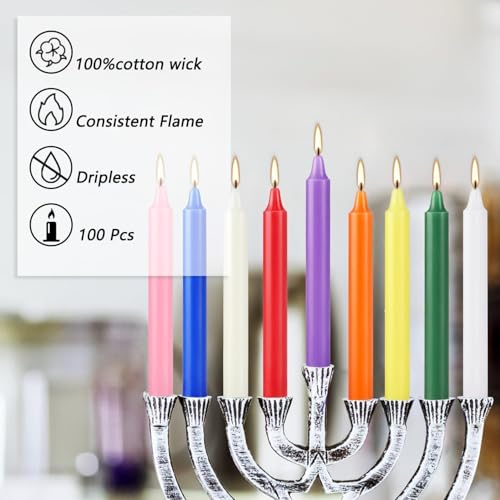 40 Pack Multi-Colored Spell Chime Candles - 4 Inch Unscented Taper Candles Set