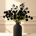 Black Artificial Flowers & Eucalyptus Stems for Halloween Decor - Variation of THIS listing