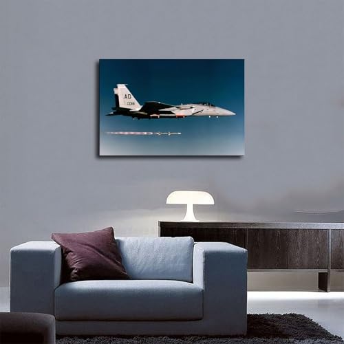 Unframed F-15 Eagle Jet Fighter Wall Art Poster - 24x16 Inches