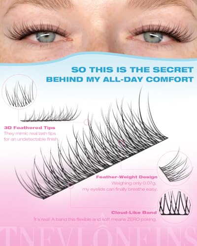 Natural Short Lash Clusters 10-12mm Wispy Eyelash Extensions for DIY Makeup