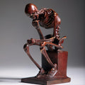 Bronze Skeleton Thinker Sculpture Halloween Halloween Art Home Decor