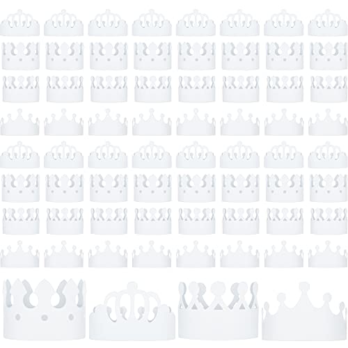 White Paper Crowns for Kids DIY Birthday Party Hats Party Supplies 200 Pack
