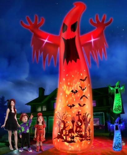 14 Ft Giant Halloween Inflatable Ghost Yard Decoration with Flame Light
