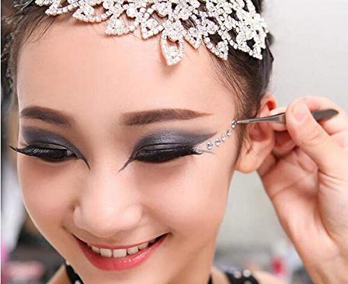 Self-Adhesive Rhinestone Stickers for Makeup and Crafts - Silver, 91PCS