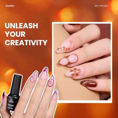 Beetles Fall Gel Nail Polish Set - Opulent Glow Collection, 20 Colors, Mixed Finishes - A