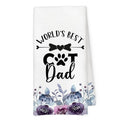 Cat Dad Kitchen Towels - Funny Pet Lover Gift for Men, 16x24 Inch Variation of Cat Dad