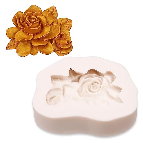 Silicone Cake & Craft Molds Set - 4 Pcs Floral Fondant, Soap & Clay Molds