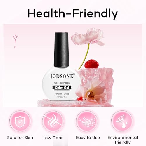 JODSONE Crystal Pink Gel Nail Polish 10ml - B54 Variation Long-Lasting UV Curing