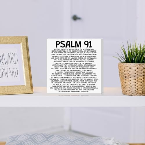 Bible Verse Wooden Plaque Sign for Home & Office Decor - Christian Gift, 5x5 Inches