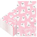 Pink Halloween Ghost Guest Napkins - 100 Pack Disposable Party Table Supplies
