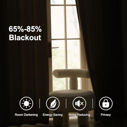 Black Velvet Blackout Curtains 52W x 90L - Set of 2 for Bedroom & Living Room - Includes Variation Black/52W x 90L