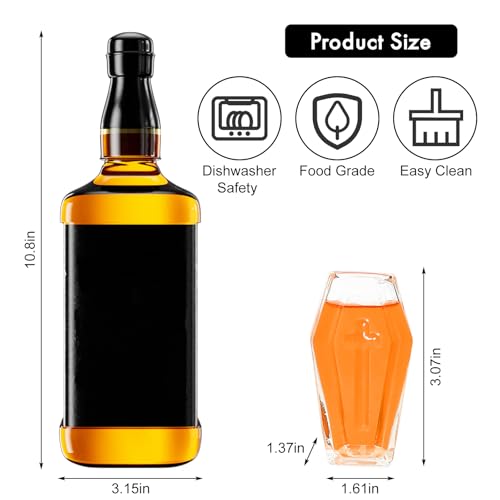 2PCS Coffin-Shaped Shot Glasses - Halloween Drinking Glass Set, Clear