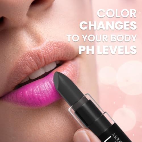 Black Color Changing Lipstick for Women - Long Lasting Moisturizing Cream Lipstick, Smudge Proof, Easy Application