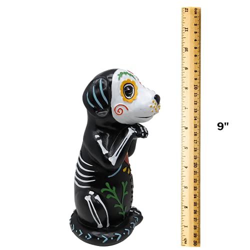 Dia de los Muertos Dog Figurine - 9 Inch Halloween & Day of the Dead Decor