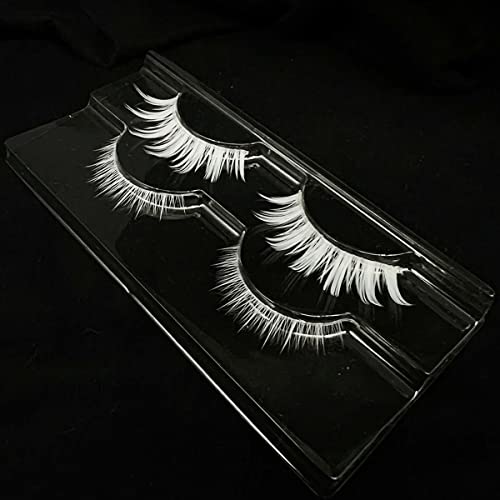 White False Eyelashes Comb for Cosplay & Halloween - Colorful Eye Extension Makeup Tool MQ11UD