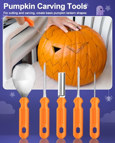 Pumpkin Carving Kit - 11 Pieces Halloween Jack-O-Lanterns Tools for Adults Kids
