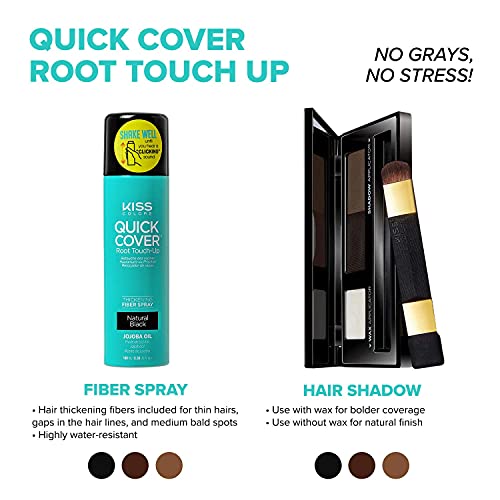 Hair Thickening Fiber Spray for Root Touch Up - Natural Black, 3.38oz