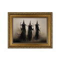 Gothic Wall Art - Three Witches Halloween Canvas 8x10 in - Variation of Gothic