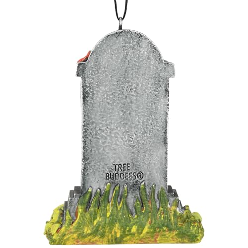 Halloween Tombstone Ornament with Ichabod Crane - Spooky Graveyard Decor