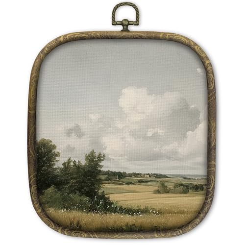 Rustic Landscape Wall Art Canvas Print - Farmhouse Nature Decor 6.5x5.7 Inches