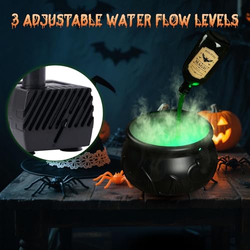 Halloween Floating Potion Decor Set with Cauldron and Mist Maker - Indoor Spooky Halloween Party Decoration