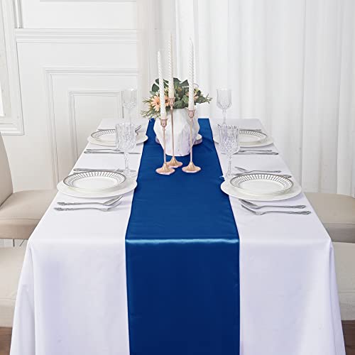 Royal Blue Satin Table Runner 12x108 Inches 24 Pack for Weddings & Events