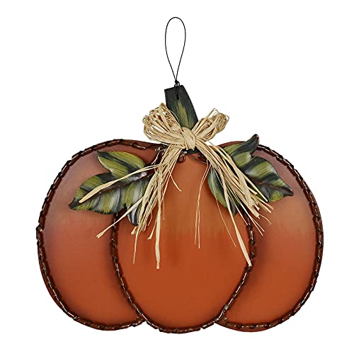 Autumn Pumpkin Wooden Sign for Front Door - Rustic Fall Decor, 11x12.5in