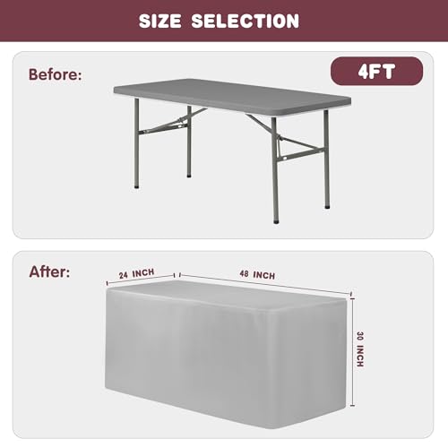 Fitted Table Cloths for 4ft Rectangle Tables - Taupe 2 Pack - Vendor Booth