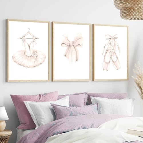 Ballet Dress Wall Art Canvas Print - Ballerina Poster Nursery Decor 16x20 Inch No Frame