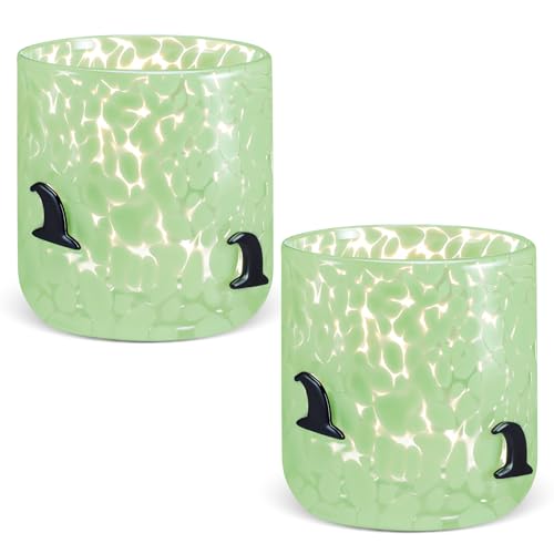 Halloween Witch Hat Glass Cups Set - 14oz Double-Layer Drinkware, Party & Gift