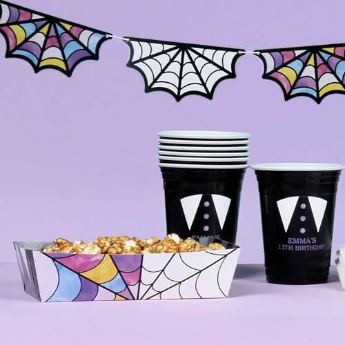 Goth Girl Halloween Garland Banner - Double-Sided Spooky Party Decor, 15 Pieces