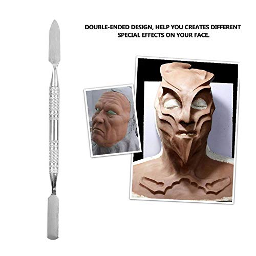 Salmue Modeling Scar Wax with Stainless Steel Double-Ended Spatula - Special Effects FX Makeup Tool - Variation S