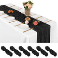 Black Cheesecloth Table Runner 17x108 Inches - 6 Pack Boho Wedding Party Decor