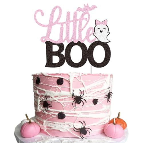 Pink Halloween Little Boo Cake Topper for Themed Cakes