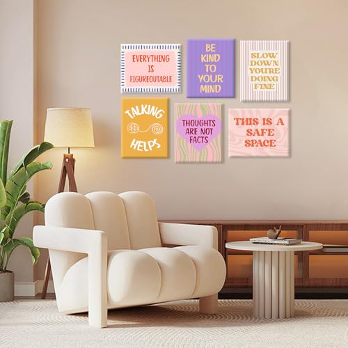 Motivational Psychology Wall Art Canvas Set - 8x10 Inch Prints, Office Decor, Positive Quotes, Therapy Artwork - Variation of Psychology Prints