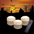 White Halloween Pumpkin Lights 3 Pack with Remote & Timer - Indoor Outdoor Decor