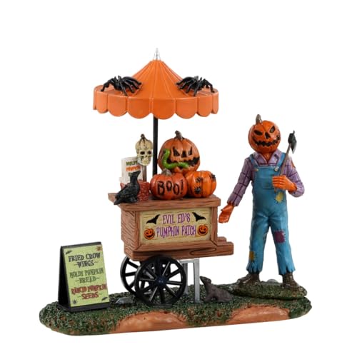 Lemax Pumpkin Patch Vendor Figurine - Halloween Village Decor, Gray, 4.1 Inches