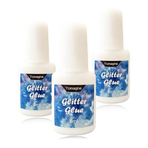 Temporary Glitter Tattoo Glue 8ml Brush Bottles Set for Body & Face Art
