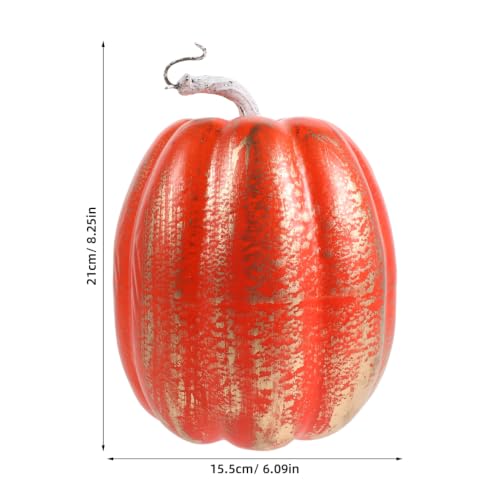 Artificial Harvest Pumpkin Decor with Gold Accents - Fall Table Centerpiece