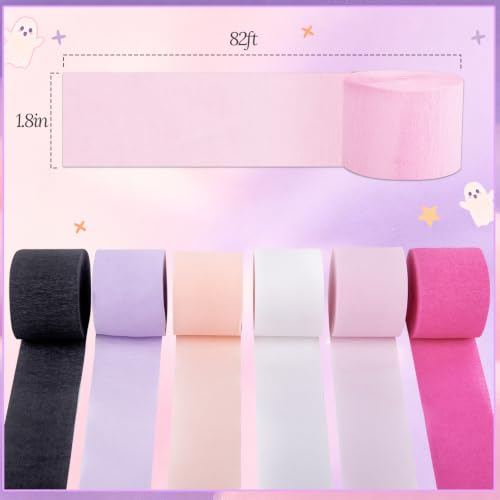 Pastel Halloween Crepe Paper Streamers - Pink Halloween Decoration Set
